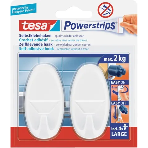 Tesa Powerstrips Haken Large Oval weiß – Bild 2