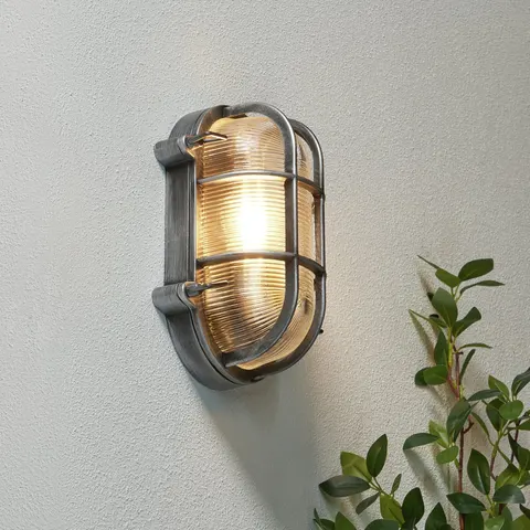Zink Davey Caged Oval Outdoor Bulkhead Silver – image 2