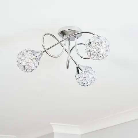 BHS Orianna Flush Chrome Ceiling Light – Silver – image 2