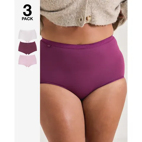 Sloggi 3Pk Basic Maxi Briefs Plum Multi – image 2