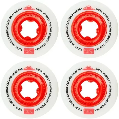 Skateboard Rollen Ricta Chrome Clouds 86A 4 Stk. (54mm - Rot) – Bild 2