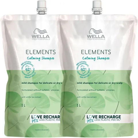 2L Wella Professionals Elements Calming Shampoo Refill Set (2 x 1000ml) – Bild 2