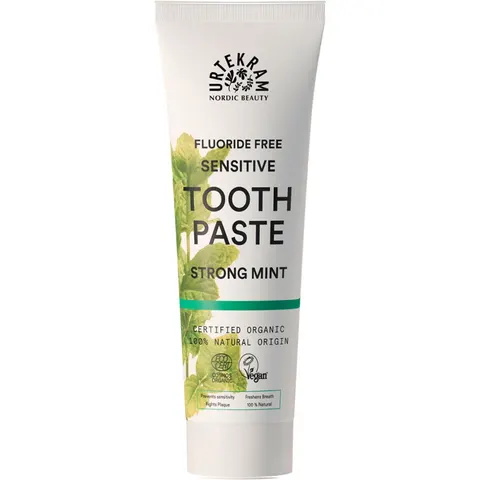 75ml URTEKRAM Fluoride Free Sensitive Tooth Paste Strong Mint – Bild 2