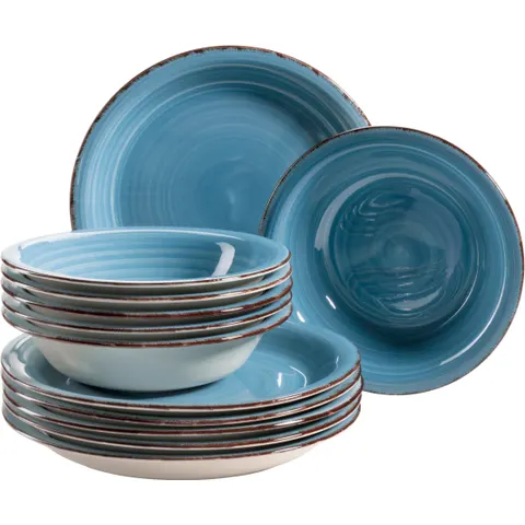 Teller-Set, Steingut Lumaca – blau – 771030 – Bild 2