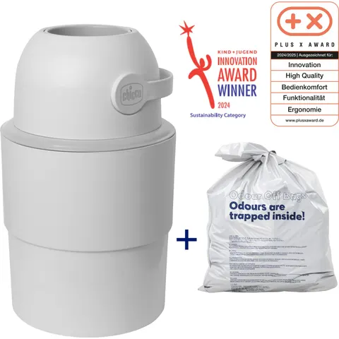 Chicco Teleskop-Windeleimer Odour Off – grau – Bild 2
