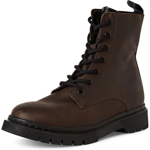 Winterboots TAMARIS, Damen, Gr. 38, Warmfutter, braun, Leder, Lederimitat, Basic, Schuhe Winterboots, Blockabsatz, Schnürboots, Winterstiefelette, T-Logo an der – braun 3 – Bild 2