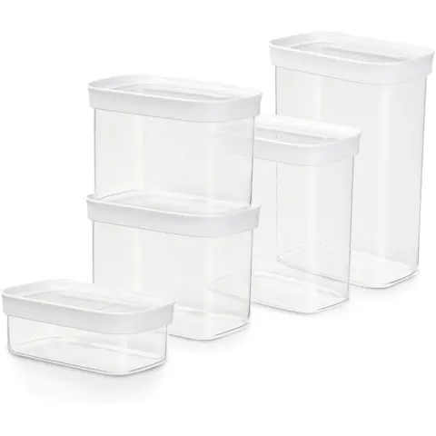 Vorratsdose EMSA "Optima 5 Stück Transparent", transparent, Kunststoff, Lebensmittelaufbewahrungsbehälter, Vorratsdose transparent Einheitsgrösse – Bild 2