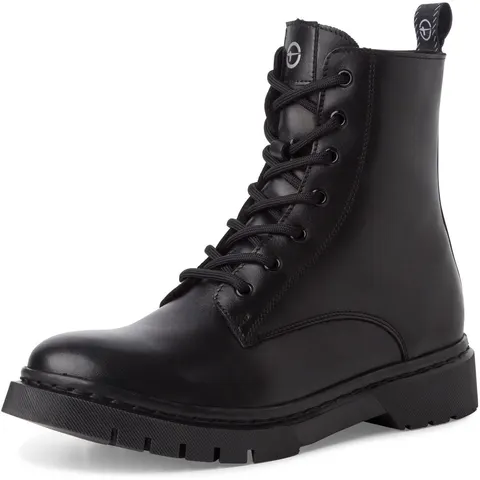 Winterboots TAMARIS, Damen, Gr. 39, Warmfutter, schwarz, Leder, Lederimitat, Basic, Schuhe Winterboots, Blockabsatz, Schnürboots, Winterstiefelette, T-Logo an d – Bild 2