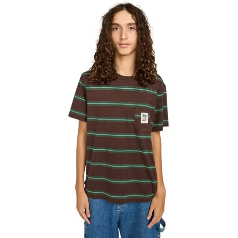 Rundhalsshirt ELEMENT "Bigfoot Pocket Label", Herren, Gr. L, braun (bigfoot java stripe), Obermaterial: 100% Baumwolle., Shirts Rundhalsshirt bigfoot java strip – Bild 2