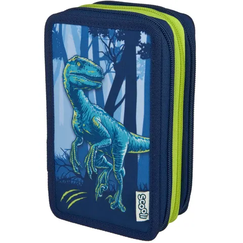 Federmäppchen SCOOLI "Tripledecker", Kinder, blau (jurassic world), Polyester, Schreibgeräteetuis Federmäppchen jurassic world Einheitsgrösse – Bild 2