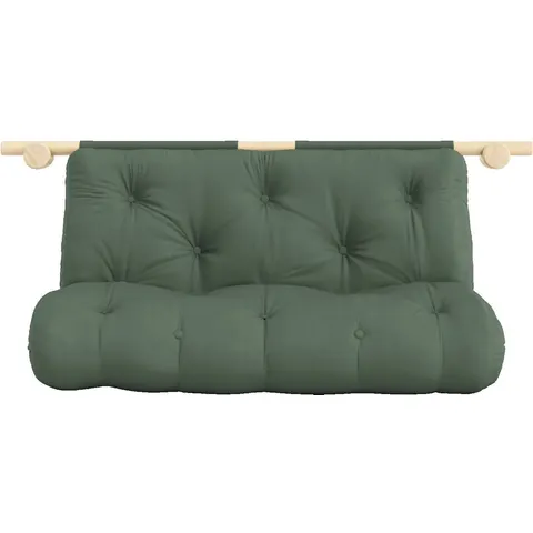 Schlafsofa KARUP DESIGN "Hooked Sofa Bed / Sleeper Chair – Sitz- oder Schlafplatz, platzsparend", grün (olive grün), B:135cm H:12cm T:200cm, Bezug: 80% Baumwoll – Bild 3