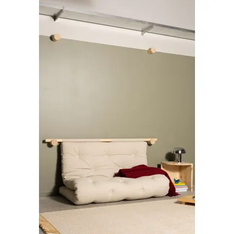 Schlafsofa KARUP DESIGN "Hooked Sofa Bed / Sleeper Chair – Sitz- oder Schlafplatz, platzsparend", weiss (ivory), B:135cm H:12cm T:200cm, Bezug: 100% Polyester – Bild 2