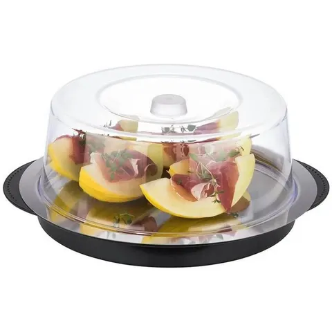 APS Thermo Tablett-Set, rund, schwarz/transparent – Bild 3