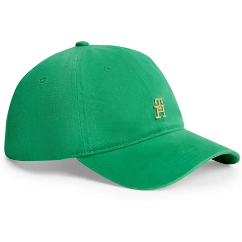 Baseball Cap TOMMY HILFIGER "TH ELEVATED CHIC WASHED", Damen, grün (spring emerald), Web, Baumwolle, Caps Baseball Cap, mit Luftösen – Bild 3