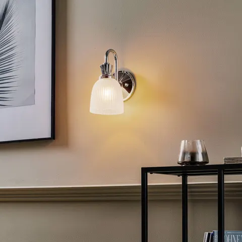 Elstead Wall Light Cora, Chrome / silver, Bathroom, metal, Modern, Wall Light – image 2