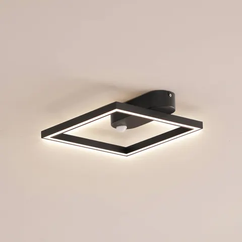 Motion Sensor Ceiling Light Yulla Lindby, Black, Hallway, Aluminium, Modern, Ceiling Light with Sensor – image 2