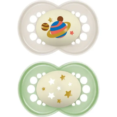 MAM Original Night 6m+ dummy Grey/ Green 2 pc – image 2