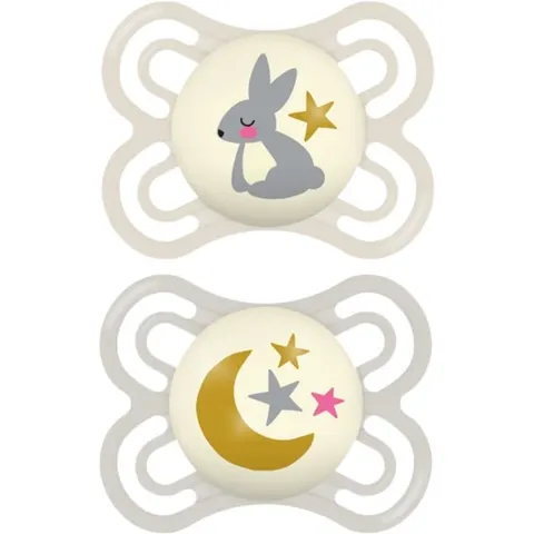MAM Perfect Night 0+ months dummy Beige/ Grey 2 pc – image 2