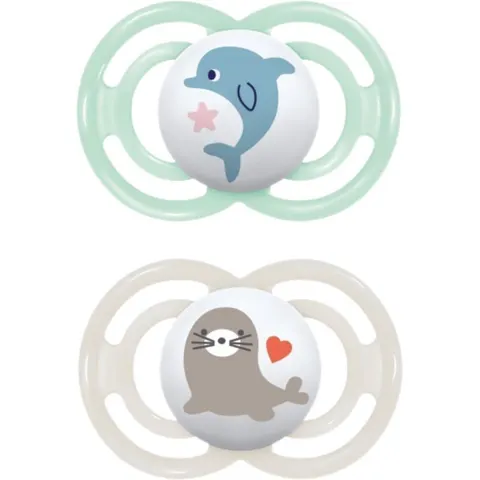 MAM Perfect 6+ months dummy Mint/ Grey 2 pc – image 2