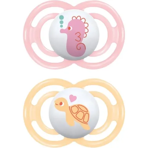 MAM Perfect 6m+ dummy Pink/ Orange 2 pc – image 2