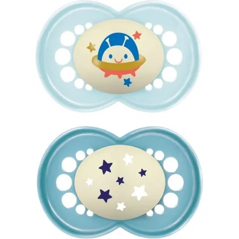 MAM Original Night 6m+ dummy Turquoise 2 pc – image 2