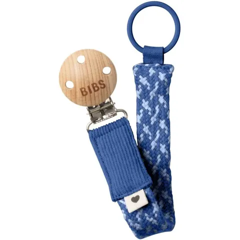 BIBS Paci Braid dummy clip Cornflower / Dusty Blue 1 pc – image 2