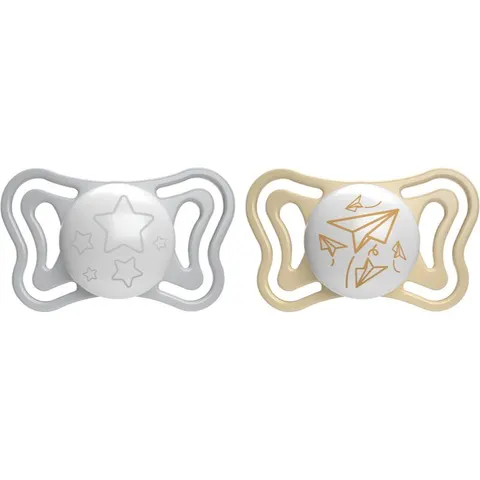 Chicco Physio Light Physio Forma Night dummy 6-16 m Grey/Gold 2 pc – image 2