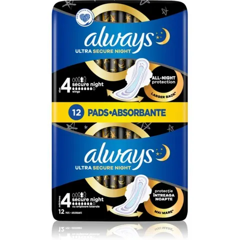 Always Ultra Secure Night sanitary towels 12 pc – image 2