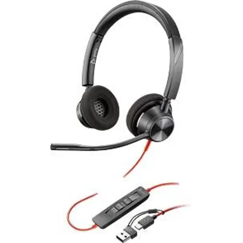 HP Poly Blackwire 3320 Stereo USB-C Headset +USB-C/A Adapter – image 2