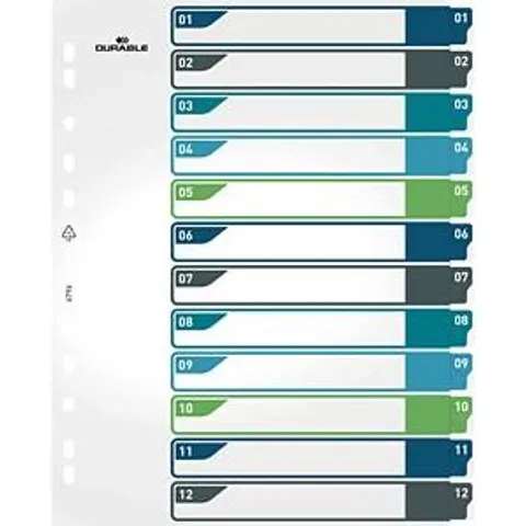 DURABLE 679627 - Plastic dividers, A4 (1 - 12) – image 2