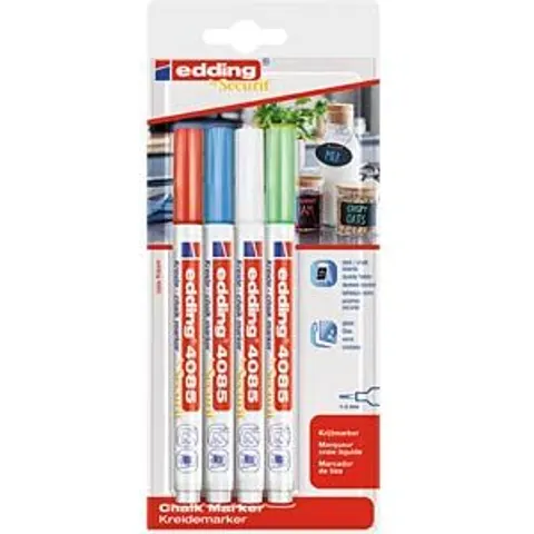 EDDING 4085/4B - Chalk marker, 1 - 2 mm, basic, pack of four – image 2
