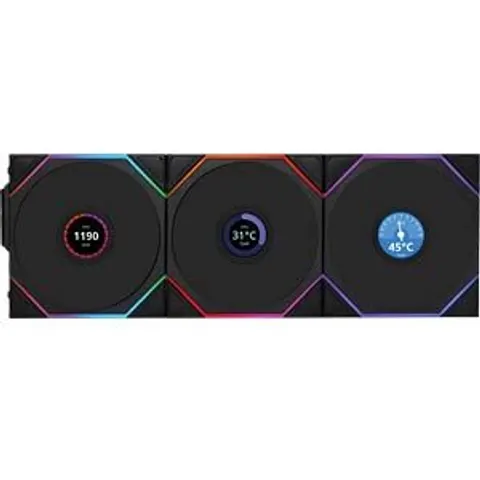 Lian Li 12RTLLCD1W3B computer cooling system Computer case Fan 12 cm B – image 2