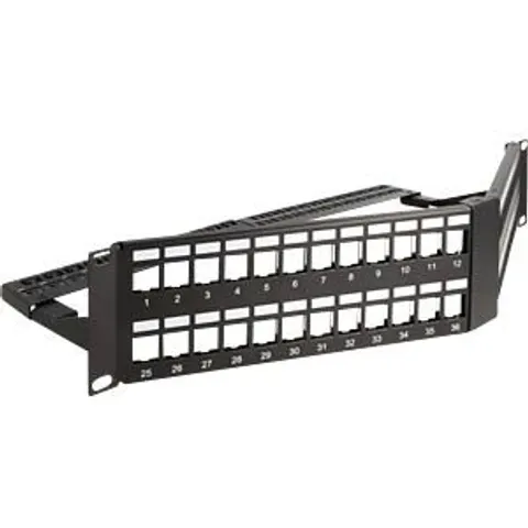 "DELOCK 66977 - 19"" Keystone Patch Panel, 48 Port, 2 U, angled, black" – image 2