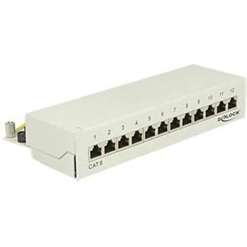 DELOCK 87292 - Desktop Patch Panel 12 Port Cat.6 grey – image 2