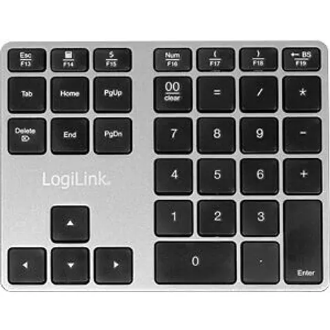 LogiLink ID0187 numeric keypad Universal Bluetooth Aluminium. Black – image 2