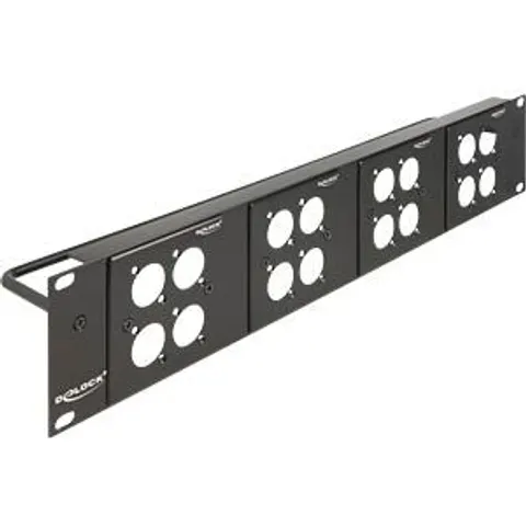 "DELOCK 88195 - 19"" D-type patch panel, 4x4 ports 2 U black" – image 2