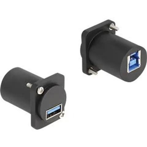 DELOCK 88108 - D-type module USB type-A female / type-B female, black – image 2