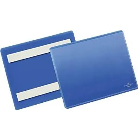 Durable Adhesive Ticket Holder Label Pouch Document Pockets 50 Pack A6 Blue – image 2