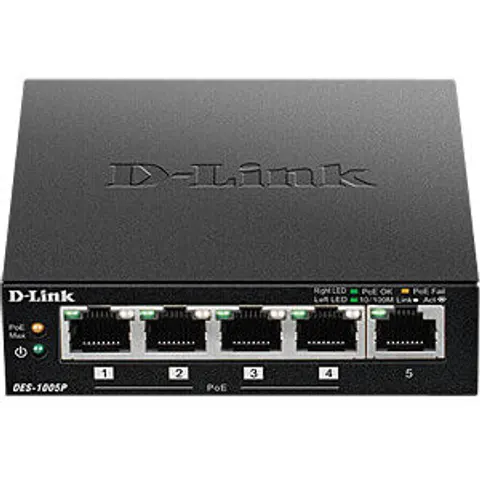 D-LINK DES-1005P - Switch, 5-Port, Fast Ethernet, PoE – image 2