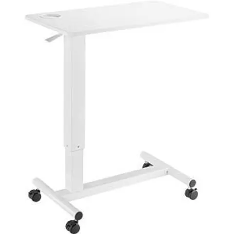 LogiLink Hight adjustable overbed table. gas spring. white – image 2
