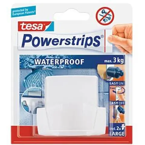TESA 59704 - Powerstrips® Waterproof Wave duo hook, white – image 2