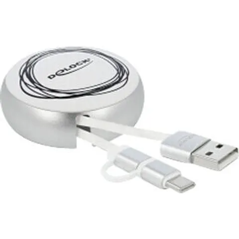 DELOCK 85821 - USB 2.0 Retractable Cable Type-A to Micro-B and USB-C™ – image 2