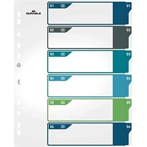DURABLE 679427 - Plastic dividers, A4 (1 - 6) – image 2