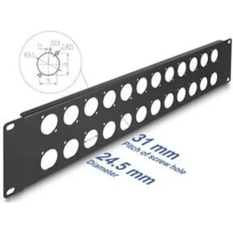 "DELOCK 88055 - 19"" D-type patch panel, 24 port, 2 U, black" – image 2