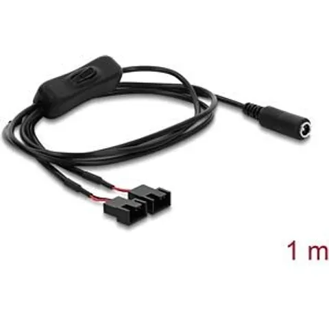 DELOCK 91355 - Fan cable DC socket to 2x 4-pin plug, switch, 1 m – image 2