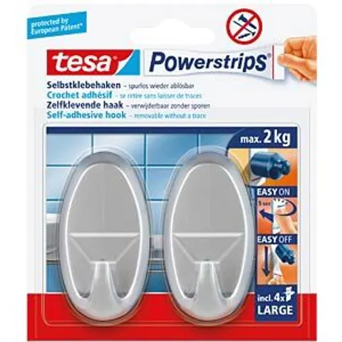 TESA 58063 - tesa® Powerstrips® Large oval hooks, matt chrome – image 2