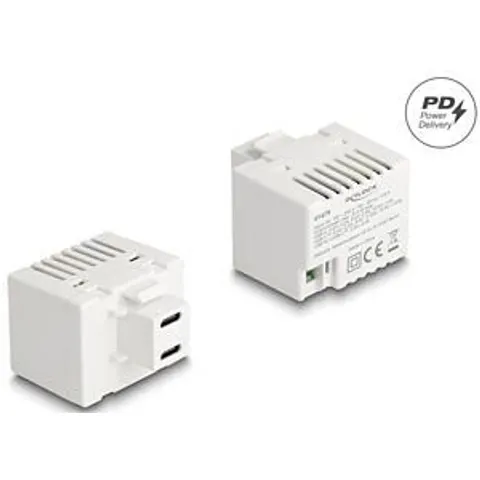 DELOCK 41479 - Keystone charging module, 2x USB Type-C™, PD 20 W, white – image 2