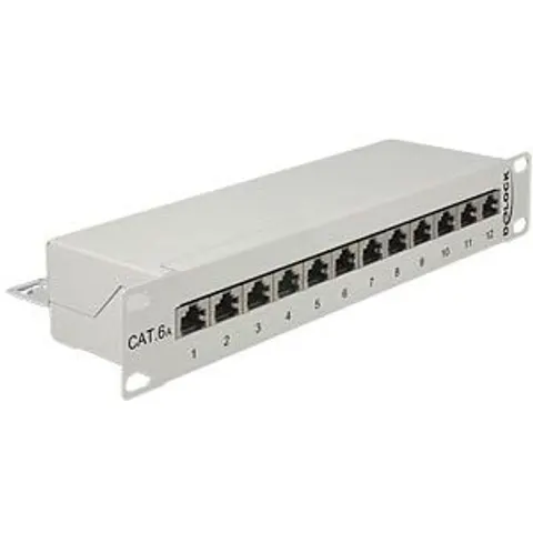 "DELOCK 43308 - 10"" Patch Panel 12 Port Cat.6A grey" – image 2