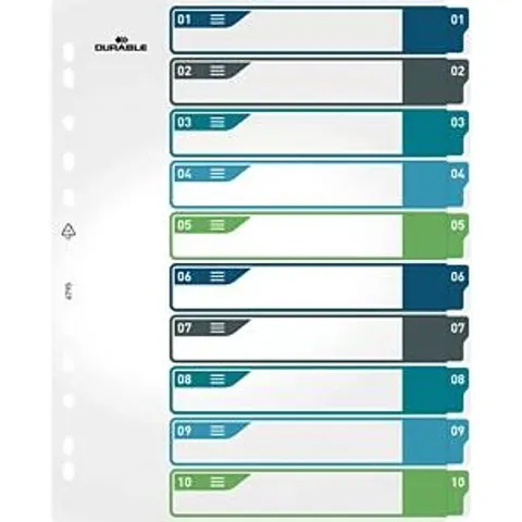 DURABLE 679527 - Plastic dividers, A4 (1 - 10) – image 2
