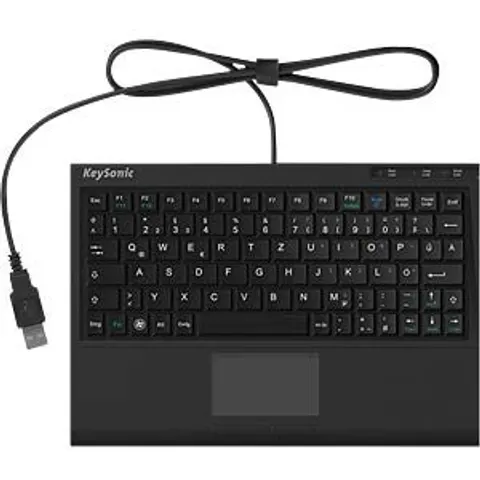 KEYSONIC 60378 - Keyboard, USB, black, with mouse pad, US – image 2